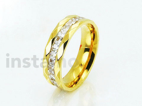 Ocelový pozlacený prsten-281865-31