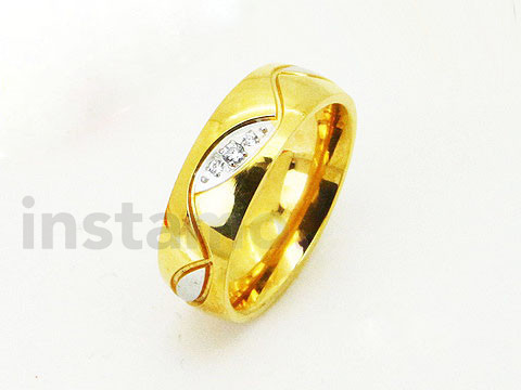 Ocelový pozlacený prsten-281822-35