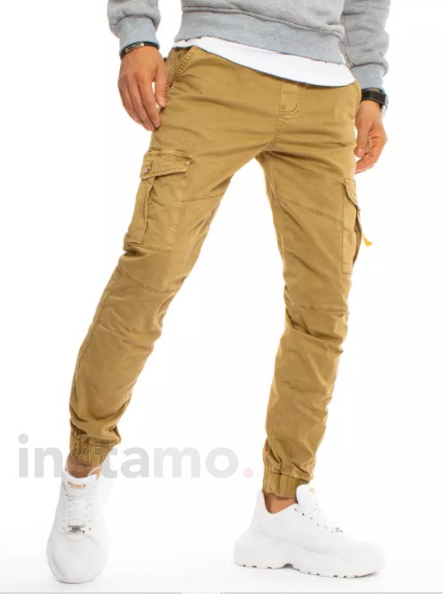 Hořčicové džíny v pase na gumu-245898-37