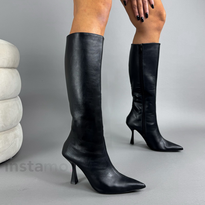 Černé vysoké kozačky-323415-34