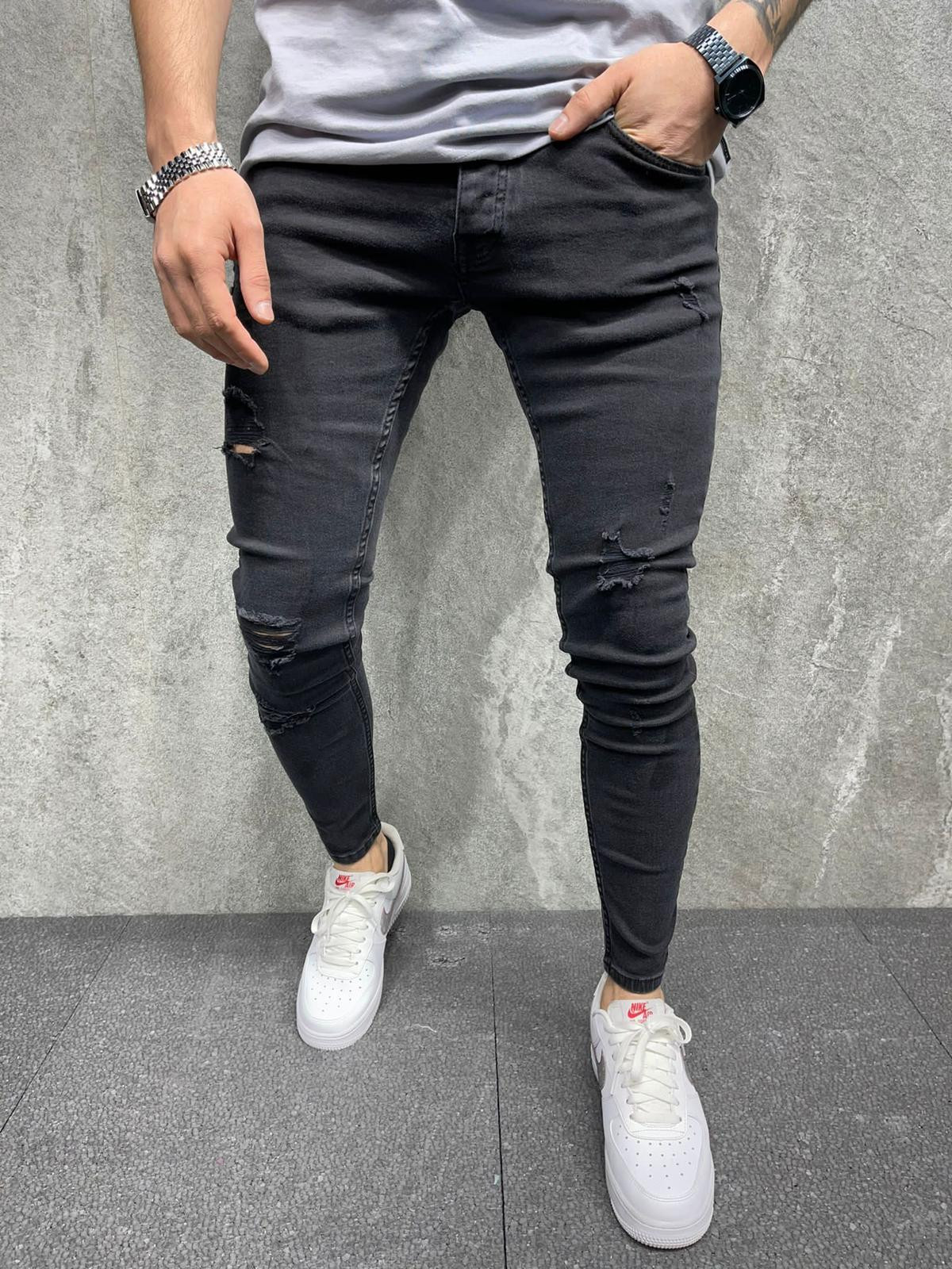 Černé potrhané džíny-248019-33