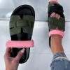 Zeleno-růžové pantofle