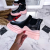Černo-růžové kotníkové boty 