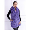 Tmavě fialová vesta s kapucí