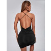 Černé mini šaty s odhalenými zády