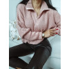 Růžový oversize krátký svetr