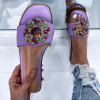 Fialové pantofle s barevnými kamínky