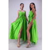 Zelené dlouhé saténové šaty