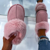 Růžové zateplené papuče