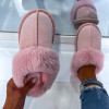 Světle růžové zateplené papuče