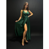 Zelené dlouhé saténové šaty