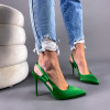 Zelené sandále na podpatku