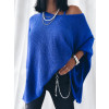 Modrý oversize svetr