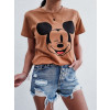 Hnědé bavlněné tričko Mickey
