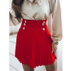 Červená plisovaná sukně