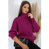 Fialový pletený svetr