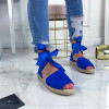 Modré letní sandálky na vázání