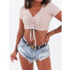 Béžový crop top 