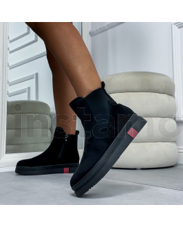 Černé  semišové polokozačky