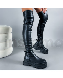 Černé vysoké kozačky