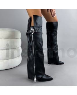 Černé vysoké kozačky