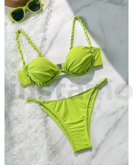 Limetkové dvoudílné plavky