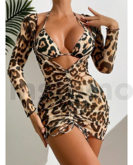 Leopardí plavky se šaty