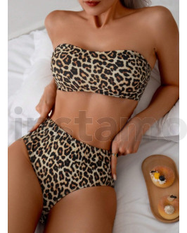 Hnědé dvoudílné plavky