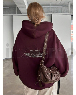 Vínová mikina s kapucí