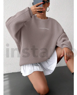 Tmavě pudrová oversize mikina