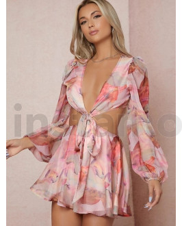 Růžový květinový overal