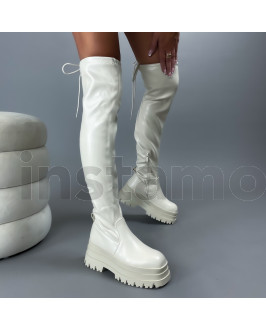 Béžové  vysoké kozačky