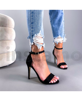 Černé semišové sandále