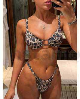 Dvoudílné plavky s leopardím vzorem