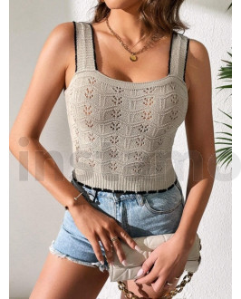 Béžový pletený top