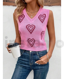 Růžový  pletený top