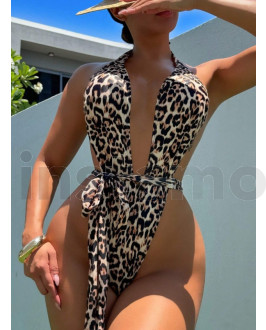 Jednodílné plavky s leopardím vzorem