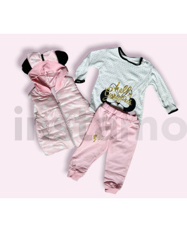 Růžová třídílná souprava Minnie