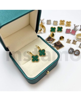 Dámské ocelové náušnice zelené