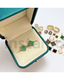 Dámské ocelové náušnice zelené