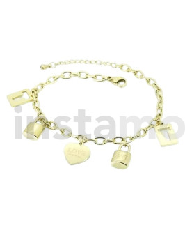 Dámský pozlacený náramek s přívěskem