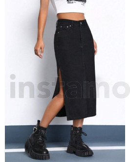 Černá džínová sukně
