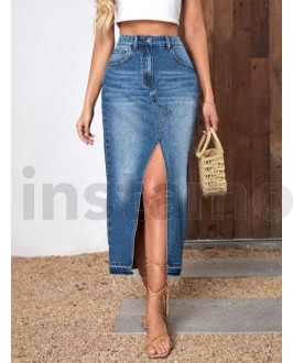 Modrá džínová sukně