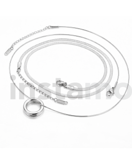 Ocelový náhrdelník dvojitý s přívěskem