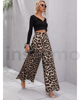 Široké kalhoty s leopardím vzorem