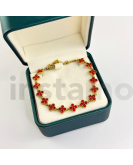 Dámský ocelový náramek červený