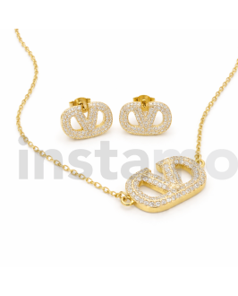 Dámský trendy set s křišťály 