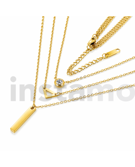 Ocelový náhrdelník vrstvený