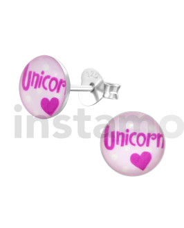 Stříbrné náušnice unicorn