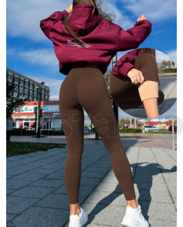 Hnědé zateplené legíny